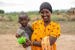 Lokho with her youngest daughter, Gurati, 11 months, who was born during the drought.