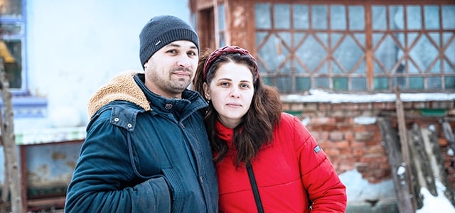 Maria and her family in Ukraine