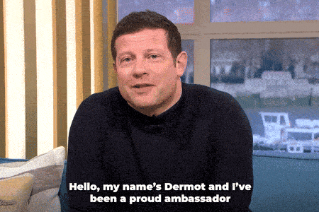 A gif of Demot O'Leary