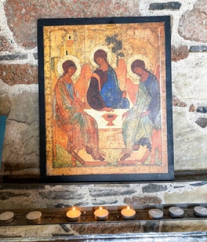 Iona abbey and votive candles