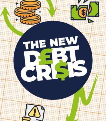 An illustration saying 'the new debt crisis'