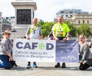CAFOD runners and supporters at the London Landmarks Half Marathon