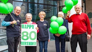 80 year old CAFOD supporters take a message to the World Bank