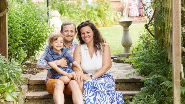 Mariacristina with her husband and son