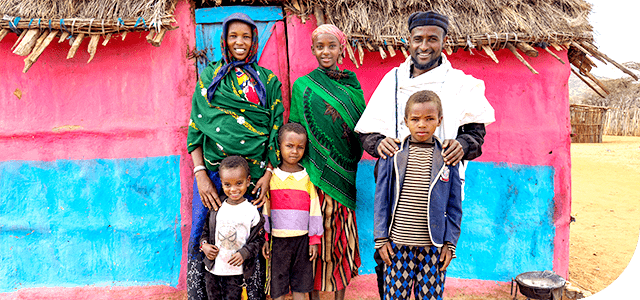 Waré with her family